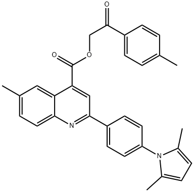 2-(4-methylphenyl)-2-oxoethyl 2-[4-(2,5-dimethyl-1H-pyrrol-1-yl)phenyl]-6-methyl-4-quinolinecarboxylate Struktur