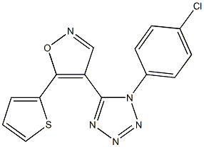 1-(4-chlorophenyl)-5-[5-(2-thienyl)-4-isoxazolyl]-1H-tetraazole Struktur