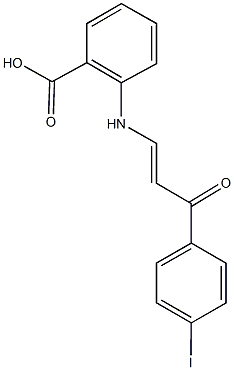 2-{[3-(4-iodophenyl)-3-oxo-1-propenyl]amino}benzoic acid Struktur