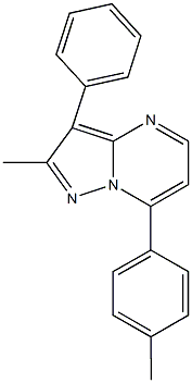 2-methyl-7-(4-methylphenyl)-3-phenylpyrazolo[1,5-a]pyrimidine Struktur