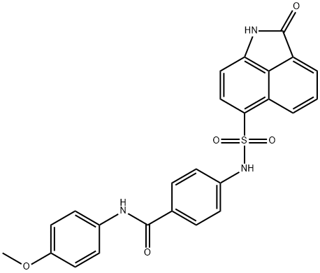 N-(4-methoxyphenyl)-4-{[(2-oxo-1,2-dihydrobenzo[cd]indol-6-yl)sulfonyl]amino}benzamide Struktur