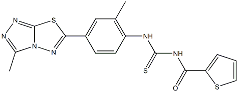 N-[2-methyl-4-(3-methyl[1,2,4]triazolo[3,4-b][1,3,4]thiadiazol-6-yl)phenyl]-N'-(2-thienylcarbonyl)thiourea Struktur