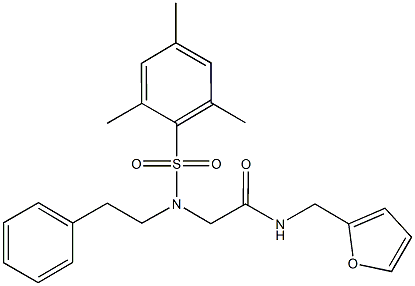 N-(2-furylmethyl)-2-[(mesitylsulfonyl)(2-phenylethyl)amino]acetamide Struktur