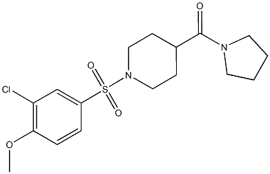 1-[(3-chloro-4-methoxyphenyl)sulfonyl]-4-(1-pyrrolidinylcarbonyl)piperidine Struktur