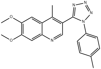 6,7-dimethoxy-4-methyl-3-[1-(4-methylphenyl)-1H-tetraazol-5-yl]quinoline Struktur