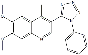 6,7-dimethoxy-4-methyl-3-(1-phenyl-1H-tetraazol-5-yl)quinoline Struktur