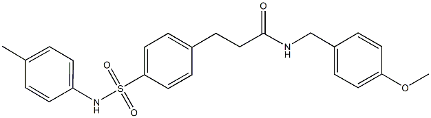 N-(4-methoxybenzyl)-3-[4-(4-toluidinosulfonyl)phenyl]propanamide Struktur