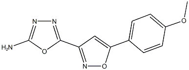 5-[5-(4-methoxyphenyl)-3-isoxazolyl]-1,3,4-oxadiazol-2-ylamine Struktur