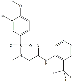 2-[[(3-chloro-4-methoxyphenyl)sulfonyl](methyl)amino]-N-[2-(trifluoromethyl)phenyl]acetamide Struktur