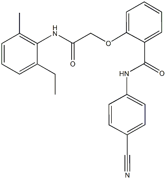 N-(4-cyanophenyl)-2-[2-(2-ethyl-6-methylanilino)-2-oxoethoxy]benzamide Struktur