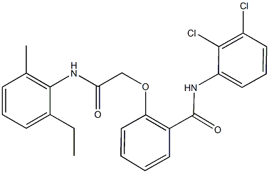 N-(2,3-dichlorophenyl)-2-[2-(2-ethyl-6-methylanilino)-2-oxoethoxy]benzamide Struktur