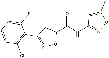 3-(2-chloro-6-fluorophenyl)-N-(5-methyl-3-isoxazolyl)-4,5-dihydro-5-isoxazolecarboxamide Struktur