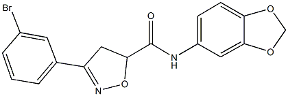 N-(1,3-benzodioxol-5-yl)-3-(3-bromophenyl)-4,5-dihydro-5-isoxazolecarboxamide Struktur