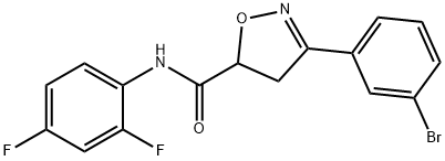 3-(3-bromophenyl)-N-(2,4-difluorophenyl)-4,5-dihydro-5-isoxazolecarboxamide Struktur