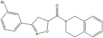 2-{[3-(3-bromophenyl)-4,5-dihydro-5-isoxazolyl]carbonyl}-1,2,3,4-tetrahydroisoquinoline Struktur