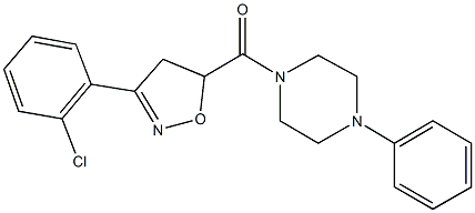 1-{[3-(2-chlorophenyl)-4,5-dihydro-5-isoxazolyl]carbonyl}-4-phenylpiperazine Struktur