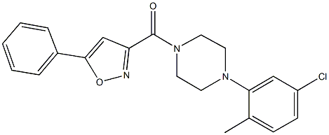 1-(5-chloro-2-methylphenyl)-4-[(5-phenyl-3-isoxazolyl)carbonyl]piperazine Struktur