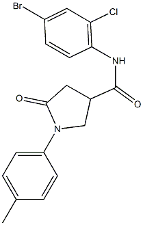 N-(4-bromo-2-chlorophenyl)-1-(4-methylphenyl)-5-oxo-3-pyrrolidinecarboxamide Struktur