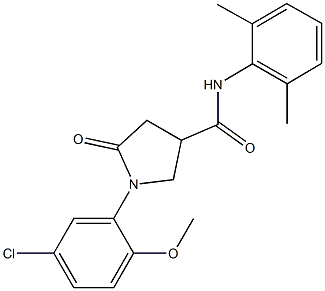 1-(5-chloro-2-methoxyphenyl)-N-(2,6-dimethylphenyl)-5-oxo-3-pyrrolidinecarboxamide Struktur