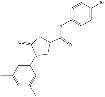 N-(4-bromophenyl)-1-(3,5-dimethylphenyl)-5-oxo-3-pyrrolidinecarboxamide Struktur