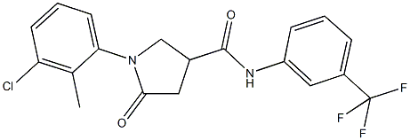 1-(3-chloro-2-methylphenyl)-5-oxo-N-[3-(trifluoromethyl)phenyl]-3-pyrrolidinecarboxamide Struktur