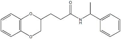 3-(2,3-dihydro-1,4-benzodioxin-2-yl)-N-(1-phenylethyl)propanamide Struktur