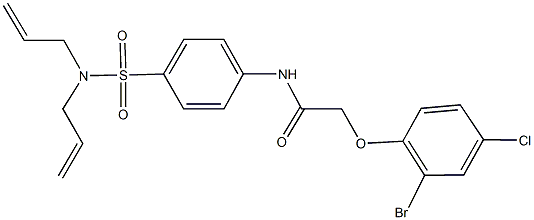 2-(2-bromo-4-chlorophenoxy)-N-{4-[(diallylamino)sulfonyl]phenyl}acetamide Struktur