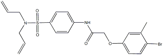 2-(4-bromo-3-methylphenoxy)-N-{4-[(diallylamino)sulfonyl]phenyl}acetamide Struktur