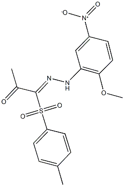 1-({5-nitro-2-methoxyphenyl}hydrazono)-1-[(4-methylphenyl)sulfonyl]acetone Struktur