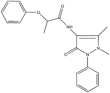 N-(1,5-dimethyl-3-oxo-2-phenyl-2,3-dihydro-1H-pyrazol-4-yl)-2-phenoxypropanamide Struktur