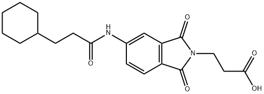 3-{5-[(3-cyclohexylpropanoyl)amino]-1,3-dioxo-1,3-dihydro-2H-isoindol-2-yl}propanoicacid Struktur