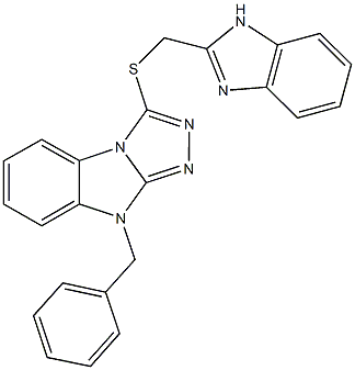 1H-benzimidazol-2-ylmethyl 9-benzyl-9H-[1,2,4]triazolo[4,3-a]benzimidazol-3-yl sulfide Struktur