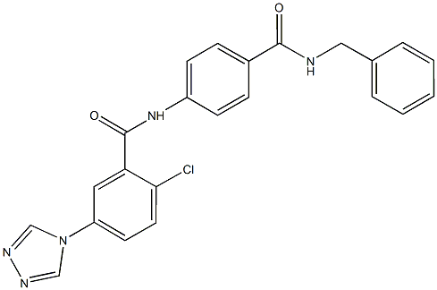 N-{4-[(benzylamino)carbonyl]phenyl}-2-chloro-5-(4H-1,2,4-triazol-4-yl)benzamide Struktur