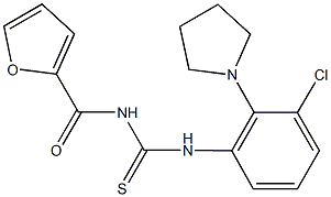 N-[3-chloro-2-(1-pyrrolidinyl)phenyl]-N'-(2-furoyl)thiourea Struktur