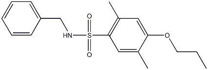 N-benzyl-2,5-dimethyl-4-propoxybenzenesulfonamide Struktur