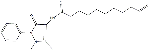 N-(1,5-dimethyl-3-oxo-2-phenyl-2,3-dihydro-1H-pyrazol-4-yl)-10-undecenamide Struktur