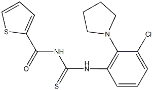 N-[3-chloro-2-(1-pyrrolidinyl)phenyl]-N'-(2-thienylcarbonyl)thiourea Struktur