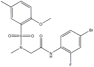 N-(4-bromo-2-fluorophenyl)-2-[[(2-methoxy-5-methylphenyl)sulfonyl](methyl)amino]acetamide Struktur