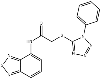 N-(2,1,3-benzothiadiazol-4-yl)-2-[(1-phenyl-1H-tetraazol-5-yl)sulfanyl]acetamide Struktur