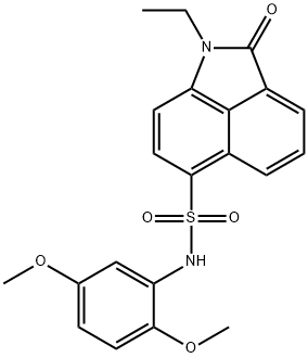 N-(2,5-dimethoxyphenyl)-1-ethyl-2-oxo-1,2-dihydrobenzo[cd]indole-6-sulfonamide Struktur