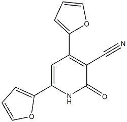 4,6-di(2-furyl)-2-oxo-1,2-dihydro-3-pyridinecarbonitrile Struktur