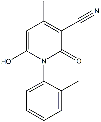 6-hydroxy-4-methyl-1-(2-methylphenyl)-2-oxo-1,2-dihydro-3-pyridinecarbonitrile Struktur