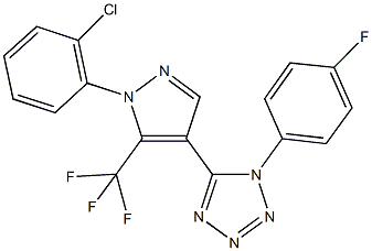 5-[1-(2-chlorophenyl)-5-(trifluoromethyl)-1H-pyrazol-4-yl]-1-(4-fluorophenyl)-1H-tetraazole Struktur