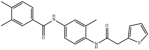 3,4-dimethyl-N-{3-methyl-4-[(2-thienylacetyl)amino]phenyl}benzamide Struktur