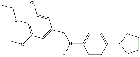 N-(3-chloro-4-ethoxy-5-methoxybenzyl)-N-[4-(1-pyrrolidinyl)phenyl]amine Struktur