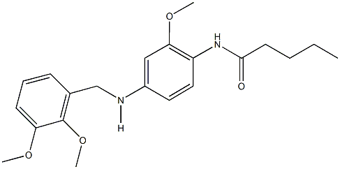 N-{4-[(2,3-dimethoxybenzyl)amino]-2-methoxyphenyl}pentanamide Struktur