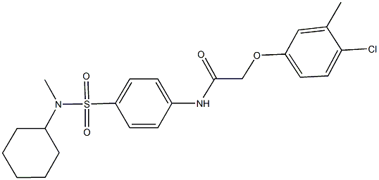 2-(4-chloro-3-methylphenoxy)-N-(4-{[cyclohexyl(methyl)amino]sulfonyl}phenyl)acetamide Struktur