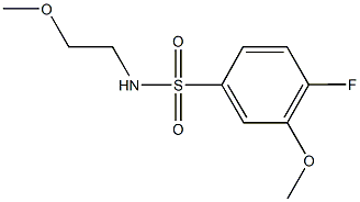 4-fluoro-3-methoxy-N-(2-methoxyethyl)benzenesulfonamide Struktur