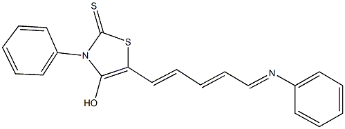 4-hydroxy-3-phenyl-5-[5-(phenylimino)-1,3-pentadienyl]-1,3-thiazole-2(3H)-thione Struktur