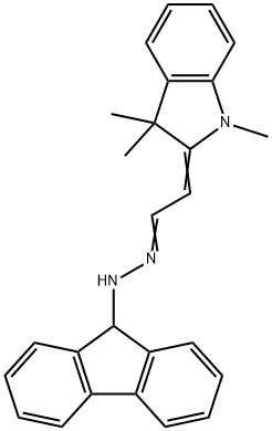 (1,3,3-trimethyl-1,3-dihydro-2H-indol-2-ylidene)acetaldehyde 9H-fluoren-9-ylhydrazone Struktur